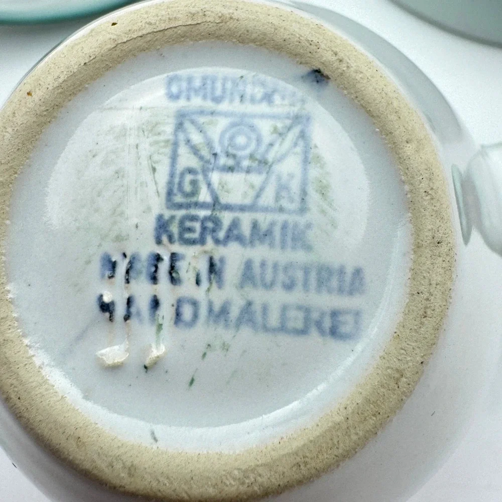 Streublumen Gmundner Keramik Creamer‎ Sugar Set Unisex OS White Floral Vintage